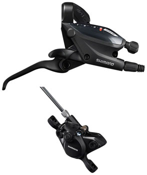 Shimano ST-EF505 EZ Fire Plus Shift/Brake Lever with BR-MT200 Disc Brake Caliper - Right/Rear, 8-Speed, 2-Piston, Black EA Brake/Shift Lever, Flat Bar- Right