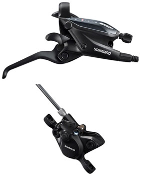 Shimano ST-EF505 EZ Fire Plus Shift/Brake Lever with BR-MT200 Disc Brake Caliper - Right/Rear, 9-Speed, Black EA Brake/Shift Lever, Flat Bar- Right