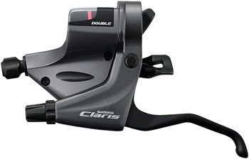 Shimano Claris ST-RS200 Flat Bar Shift/Brake Lever - Left, 2 Speed Gray/Black EA Brake/Shift Lever, Flat Bar- Left