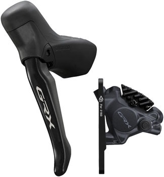 Shimano GRX BL-RS717-L Brake Lever with BR-RX410 Hydraulic Disc Brake Caliper - Left/Front, Flat Mount Caliper, Black EA Disc Brake & Lever