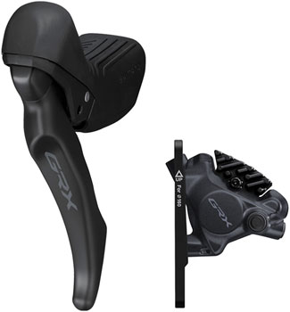 Shimano GRX BL-RX610 Brake Lever with BR-RX410 Hydraulic Disc Brake Caliper - Left/Front, Flat Mount Caliper, Black EA Disc Brake & Lever