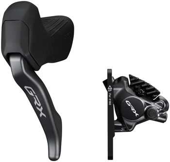 Shimano GRX BL-RX825 Brake Lever with BR-RX820 Hydraulic Disc Brake Caliper - Left/Front, Flat Mount Caliper, Black EA Disc Brake & Lever