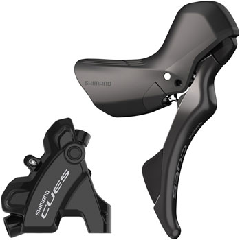 Shimano CUES ST-U6030 Shift/Brake Lever with BR-U6030 Hyd Disc Brake Caliper - Right/Rear, 10/11-Spd, Flat Mount, For 25mm Mount, Black SET Hydraulic Brake/Shift Lever, Drop Bar