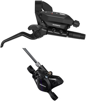 Shimano ST-EF515-8R EZ Fire Plus Shift/Brake Lever with BR-MT200 Disc Brake Caliper - Right/Rear, 8-Speed, Post Mount, 2-Piston, Black EA Brake/Shift Lever, Flat Bar- Right