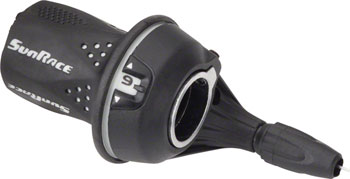 SunRace M21 Twist Shift Rear 6-Speed: Gray EA Shifter, Flat Bar-Right