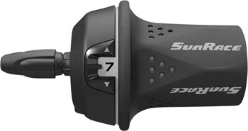 SunRace M21 Twist Shift Rear 7-Speed: Gray EA Shifter, Flat Bar-Right