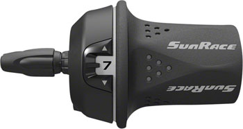 SunRace M21 Twist Shift Rear 8-Speed: Gray EA Shifter, Flat Bar-Right