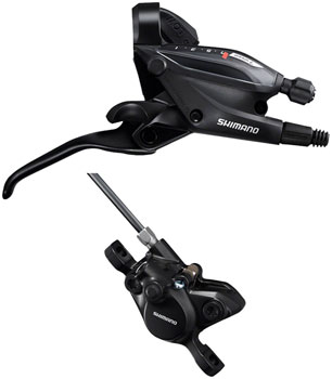 Shimano ST-EF505 EZ Fire Plus Shift/Brake Lever with BR-MT200 Disc Brake Caliper - Right/Rear, 7-Speed, 2-Piston, Black EA Brake/Shift Lever, Flat Bar- Right