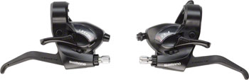 Shimano ST-EF41 3x7-Speed Brake/Shift Lever Set Black EA Brake/Shift Lever, Flat Bar Pair