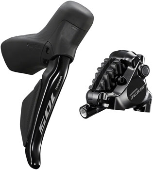 Shimano 105 ST-R7170-RE Di2 Shift/Brake Lever with BR-R7170 Hydraulic Disc Brake Caliper - Rear, 12-Speed, Flat Mount, Black EA Hydraulic Brake/Shift Lever, Drop Bar