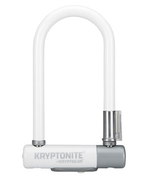Kryptonite Krypto Series 2 Mini-7 U-Lock - 3.25 x 7", Keyed, White, Includes bracket EA U-Lock