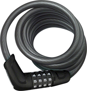 Abus Tresor 6512 Combination Coiled Cable Lock: 180cm x 12mm With Mount, Black EA Cable Lock