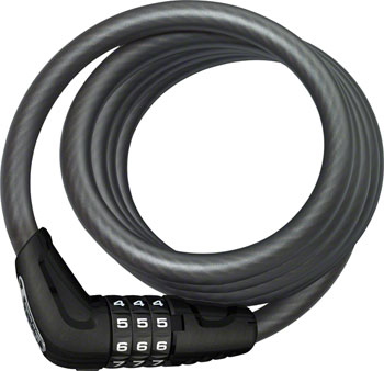 Abus Star 4508 Combination Coiled Cable Lock: 150cm x 8mm, Black EA Cable Lock