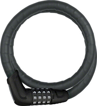 Abus Combination Cable Lock Steel-O-Flex Tresor 6615C: 85cm x 15mm With Mount, Black EA Cable Lock