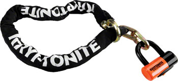 Kryptonite New York Cinch Ring Chain 1213 and Evolution Disc Lock: 4.25' (130cm) EA Chain Lock