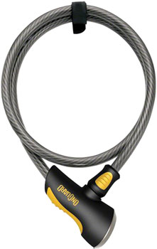 OnGuard Akita Non-Coil Cable Lock with Key: 10' x 12mm, Silver/Black/Yellow EA Cable Lock