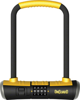 OnGuard BullDog Series U-Lock - 4.5 x 9", Combination, Black/Yellow, Includes bracket EA U-Lock
