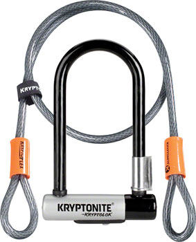 Kryptonite KryptoLok U-Lock - 3.25 x 7", Keyed, Black, Includes 4' cable and bracket EA U-Lock