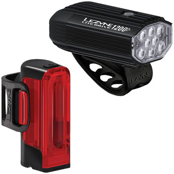 Lezyne Lite Drive 1200+/Strip Drive Pro 400+ Headlight/Taillight Set - Black SET Headlight & Taillight Set
