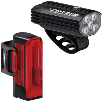 Lezyne Fusiondrive Pro 600/Strip Drive 300+ Headlight/Taillight Set EA Headlight & Taillight Set