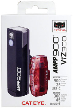 CatEye AMPP900 / VIZ300 (USB-C) Headlight and Taillight Set EA Headlight & Taillight Set