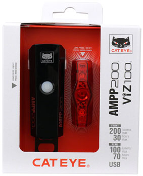 CatEye AMPP200 / VIZ100(USB-C) Headlight and Tailight Set EA Headlight & Taillight Set