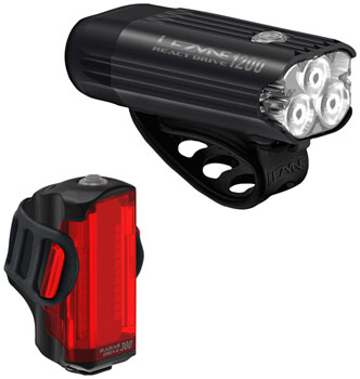 Lezyne React Drive 1200/RadarReact 300 Headlight and Taillight Set Headlight & Taillight Set