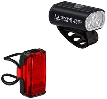 Lezyne Mini Drive 450+/KTV Drive Pro+ Headlight/Taillight Set Headlight & Taillight Set