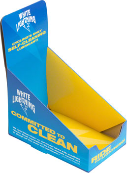 White Lightning POP Box for 4oz Chain Lubricants EA Lubricant, Lube Tool, Cleaner Display