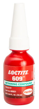Loctite #609 Retaining Compound - Low Viscosity, 10ml EA Assembly Compound