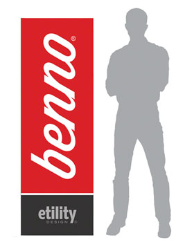 Benno Logo Banner with X-Stand - 60 x 180cm EA Branded Sign/Banner