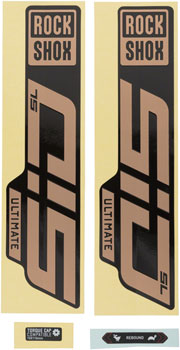 Rockshox Fork Decal Kit - SID SL Ultimate, 27.5"/29", Matte Copper Foil/High Gloss Black EA Sticker/Decal