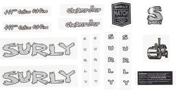 Surly Steamroller Decal Set - Silver SET Sticker/Decal