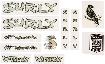 Surly Wednesday Frame Decal Set - Light Metallic Winter Green EA Sticker/Decal
