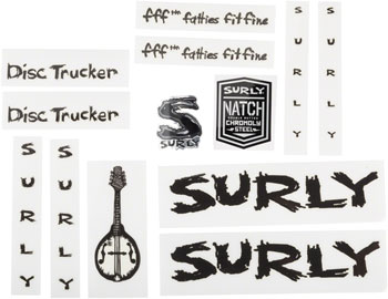 Surly Disc Trucker Decal Set - Metallic Black SET Sticker/Decal