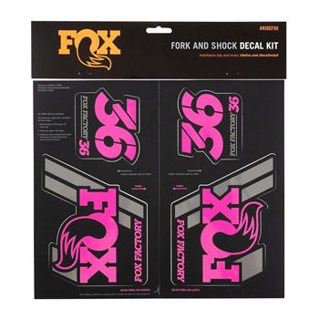 FOX Heritage Decal Kit for Forks and Shocks, Pink EA Sticker/Decal