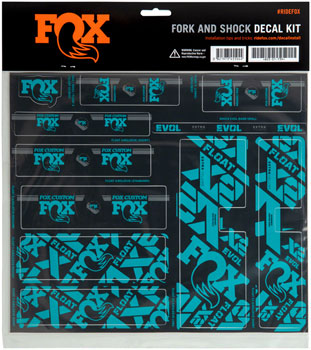 FOX Fork and Shock Decal Kit - Turquoise EA Sticker/Decal