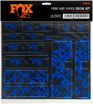 FOX Fork and Shock Decal Kit - Blue EA Sticker/Decal