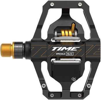 Time Speciale 12 Pedals - Dual Sided Clipless with Platform, Aluminum, 9/16", Black/Gold, Large, B1 Black/Gold PAA Pedals