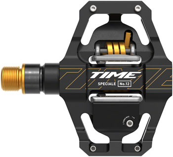 Time Speciale 12 Pedals - Dual Sided Clipless with Platform, Aluminum, 9/16", Black/Gold, Small, B1 Black/Gold PAA Pedals