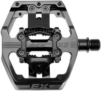 HT Components X3 Pedals - Dual Sided Clipless with Platform, Aluminum, 9/16", Stealth Black Stealth Black EA Pedals