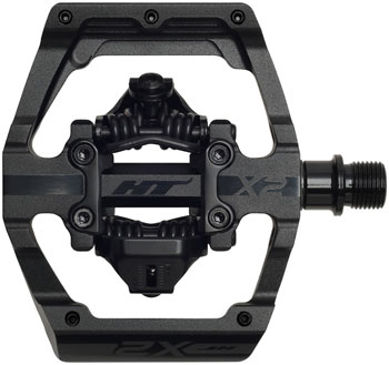 HT Components X2 Pedals - Dual Sided Clipless with Platform, Aluminum, 9/16", Stealth Black Stealth Black EA Pedals
