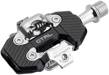 Wolf Tooth CTRL Trail Clipless Pedals - Dual Sided Clipless, Alloy, 9/16", Black, Pair, Shimano SPD Black EA Pedals
