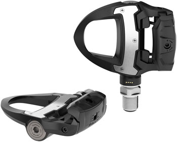 Garmin Rally RS210 Power Meter Pedals - Single Sided Clipless, Composite, 9/16", Black, Pair, Dual-Sensing, Shimano SPD-SL Black EA Pedals