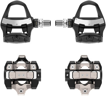 Garmin Rally RK/XC210 Power Meter Pedals Bundle - Clipless, Composite/Alloy, 9/16", Black, Pair, Dual-Sensing, LOOK KEO/Shimano SPD Black EA Pedals