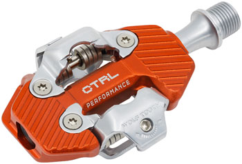 Wolf Tooth CTRL Trail Performance Clipless Pedals - Dual Sided Clipless, Alloy, 9/16", Orange, Pair, Shimano SPD Orange EA Pedals