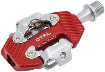 Wolf Tooth CTRL Trail Performance Clipless Pedals - Dual Sided Clipless, Alloy, 9/16", Red, Pair, Shimano SPD Red EA Pedals