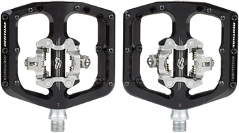 Renthal Revo-DHC Pedals - Dual Sided Clipless with Platform, Alloy, 9/16", Black, Shimano SPD Black EA Pedals
