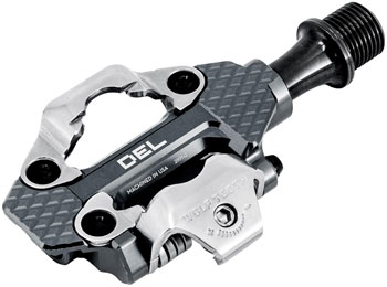 Wolf Tooth MK0 DEL Gravel Race Clipless Pedals - Single Sided Clipless, Alloy, 9/16", Shadow Gray, Pair, Shimano SPD Shadow Gray EA Pedals