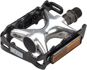 Dimension Mountain Compe Pedals - Platform, Aluminum, 9/16", Black/Silver PAA Pedals